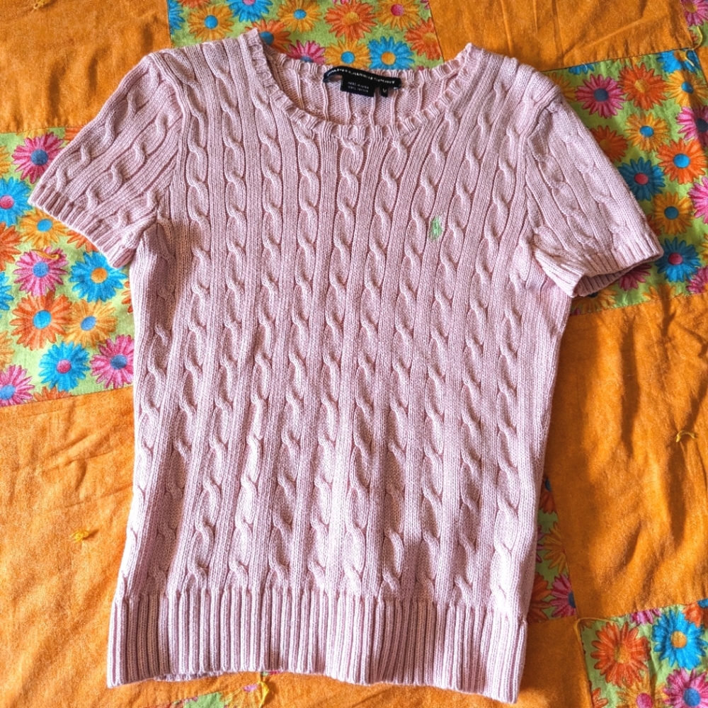 Ralph Lauren Sport Cable Knit Pink Tee
